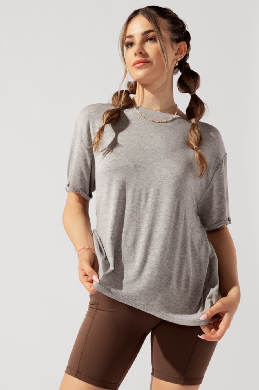 Tops POPFLEX | Perfect Boyfriend Tee - Heather Grey