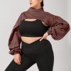 Tops POPFLEX | Mockneck Shruggie - Cocoa Rose