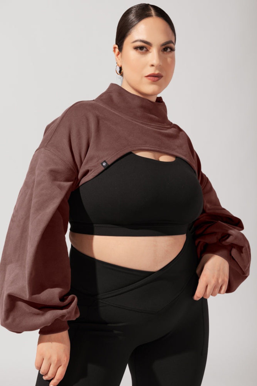 Tops POPFLEX | Mockneck Shruggie - Cocoa Rose