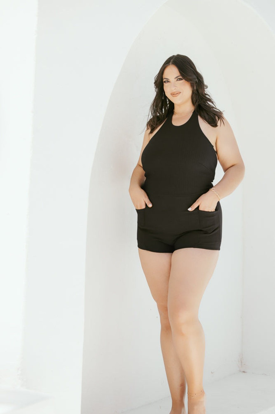 & More Clothing POPFLEX | Romper One Piece - Black Rib