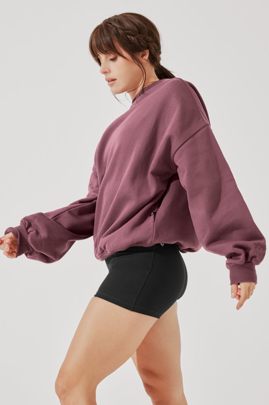 Tops POPFLEX | Cloud Crewneck Sweater - Merlot