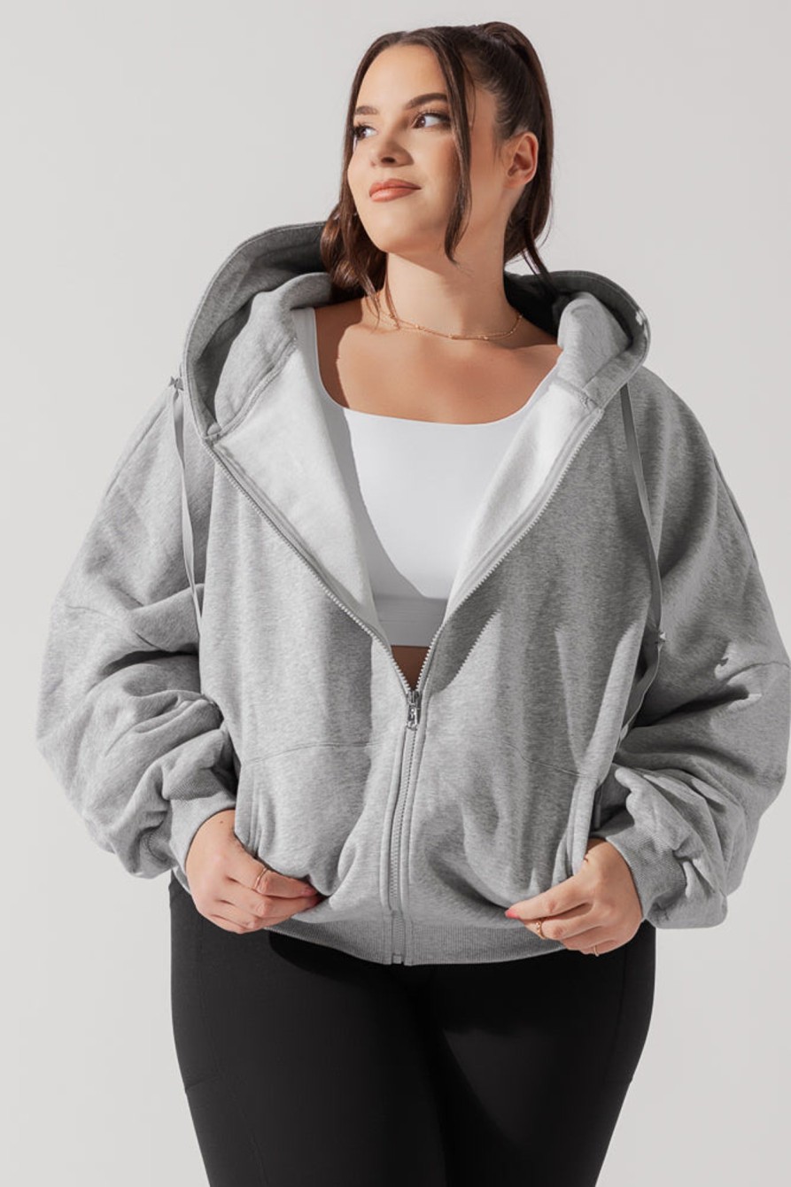 Tops POPFLEX | Zip Cloud Hoodie - Heather Grey