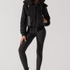 Tops POPFLEX | The Kinsley Bomber Jacket In Faux Sherpa - Black