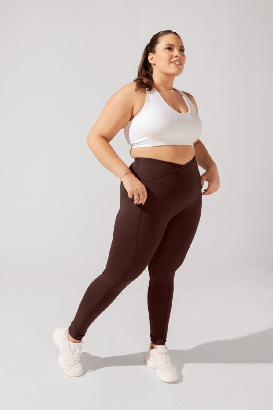 Bottoms POPFLEX | Crisscross Hourglass® Leggings With Pockets (Soft Touch) - French Roas