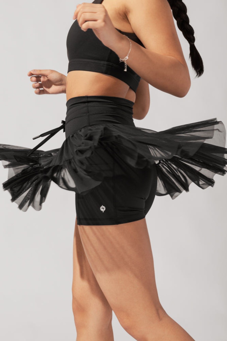 Bottoms POPFLEX | Pirouette Tiered Skort - Black