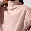 Tops POPFLEX | Ooey Gooey Mockneck Sweatshirt With Pockets - Ballet Slipper