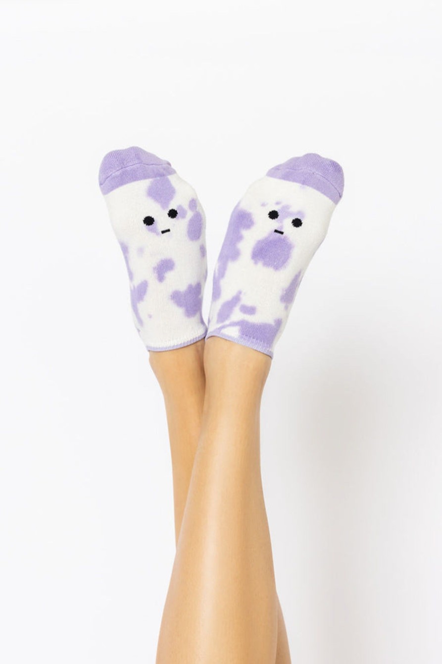 Accessories POPFLEX | Meh Face Low Rise Socks - Purple Tie Dye