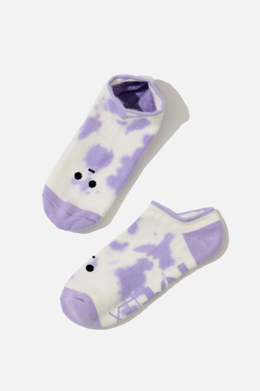 Accessories POPFLEX | Meh Face Low Rise Socks - Purple Tie Dye