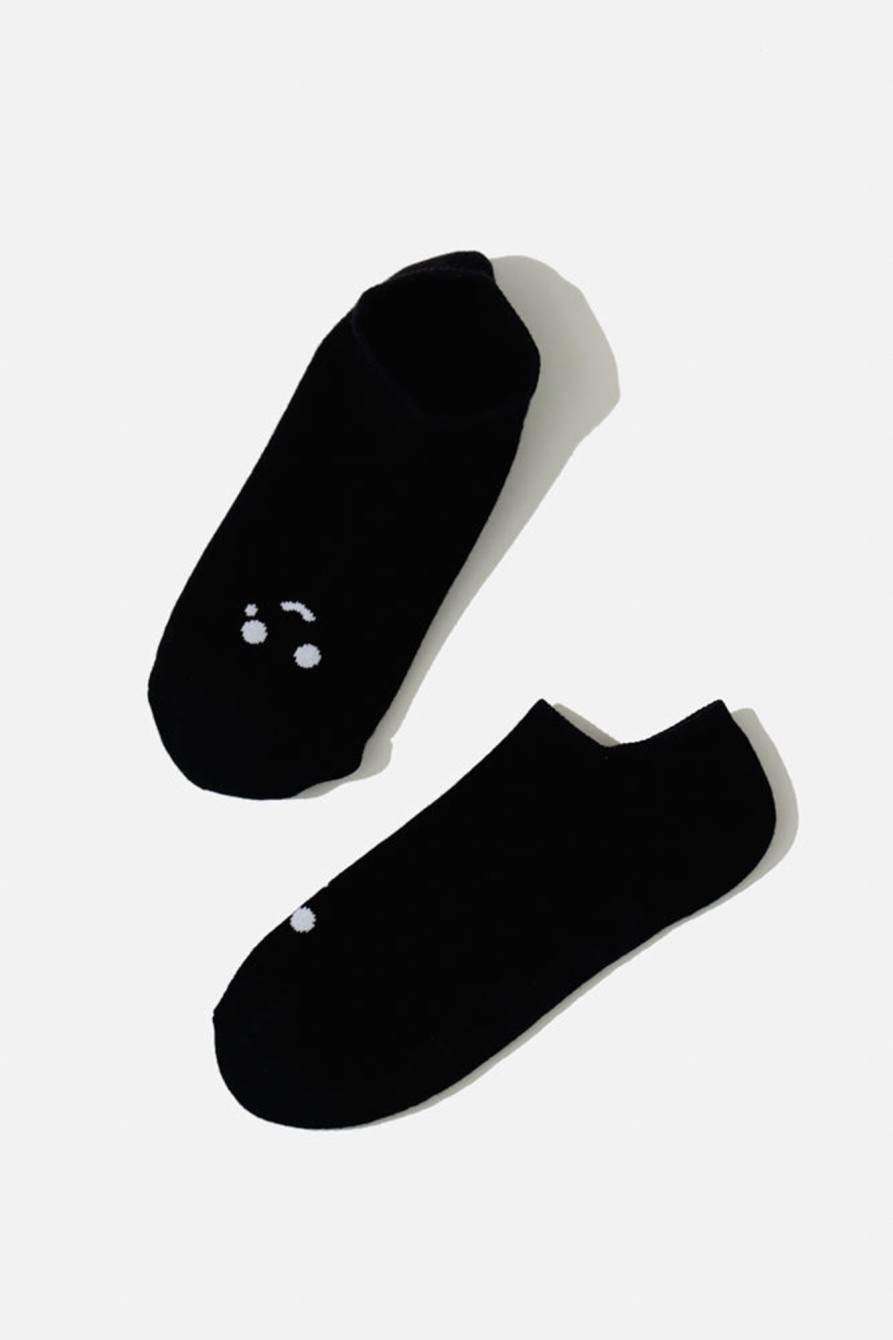 Accessories POPFLEX | Happy Cry Face Low Rise Socks - Black