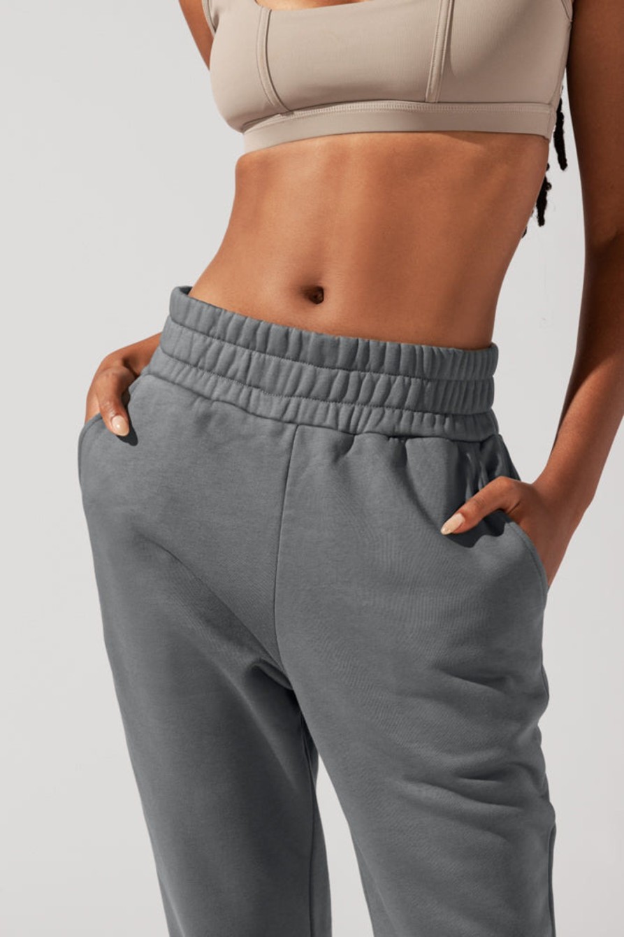 Bottoms POPFLEX | Cloud Rollover Sweatpant - Smoke