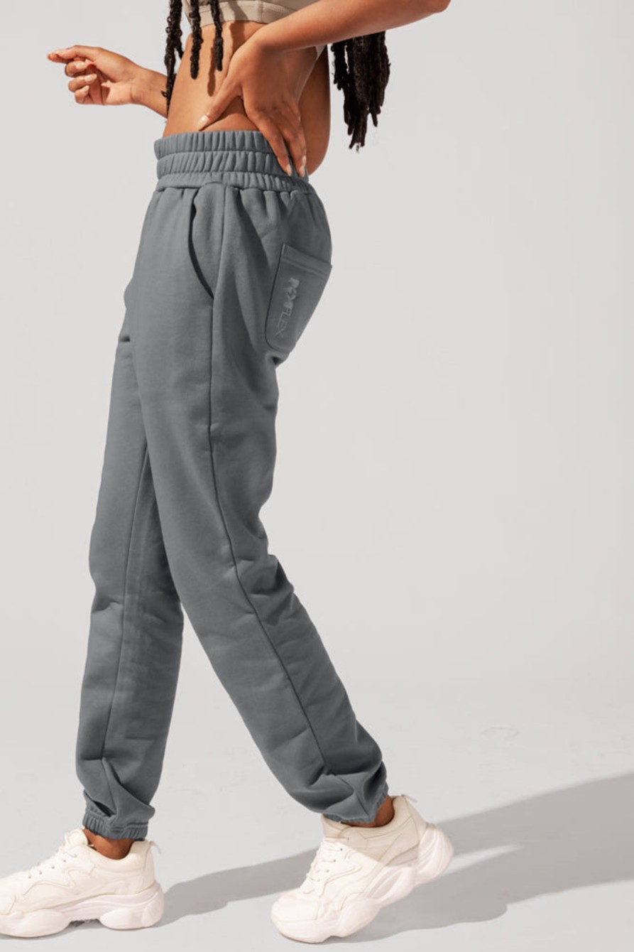 Bottoms POPFLEX | Cloud Rollover Sweatpant - Smoke