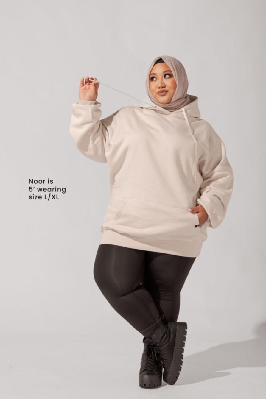 Tops POPFLEX | Long Cloud Hoodie - Blushing Beige