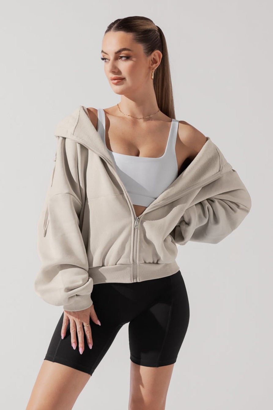 Tops POPFLEX | Zip Cloud Hoodie - Seashell