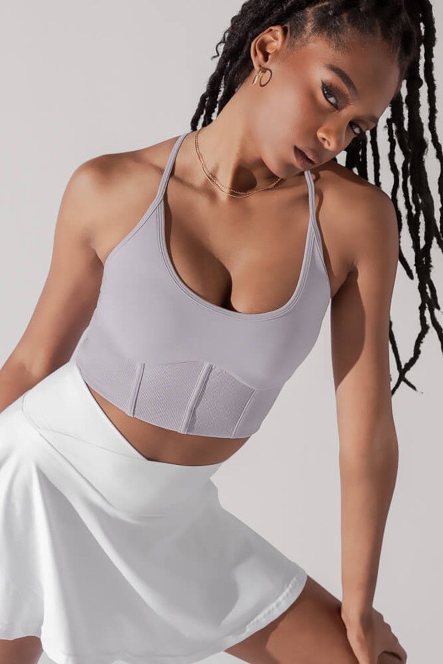 Tops POPFLEX | Plie Corset Crop Bralette - Lavender Grey