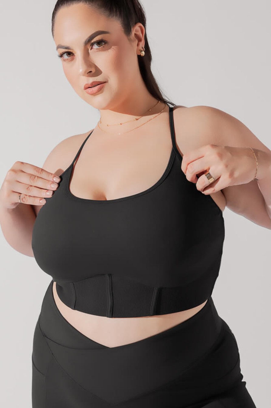 Tops POPFLEX | Plie Corset Crop Bralette - Black