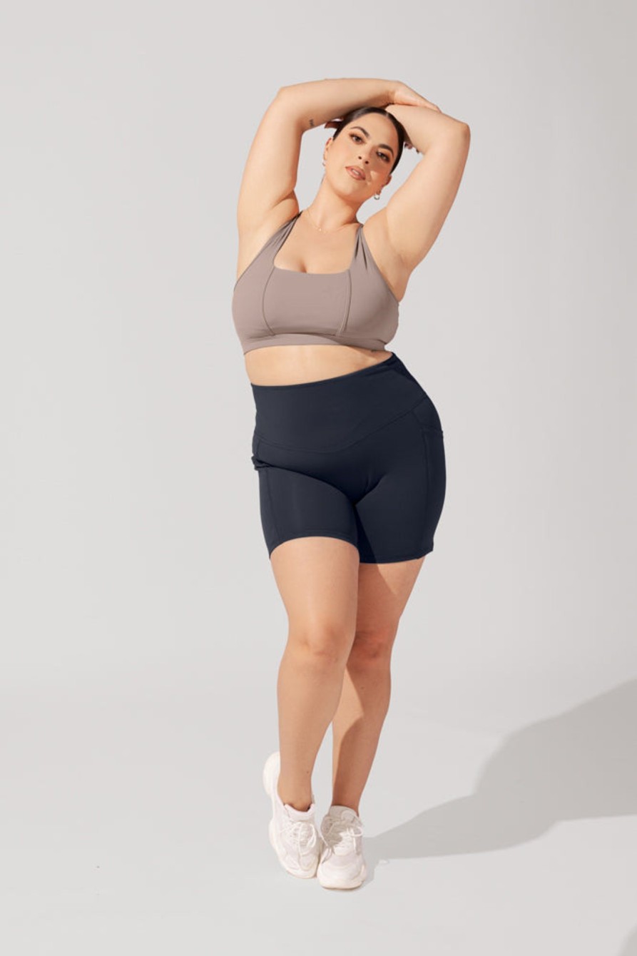 Bottoms POPFLEX | Supersculpt Booty Short With Pockets (Pet Hair Resistant) - Smoky Nav