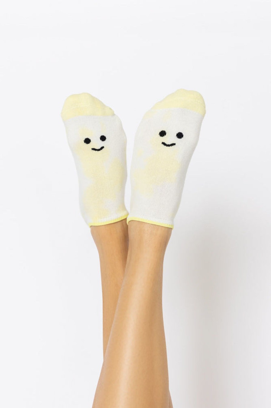 Accessories POPFLEX | Happy Face Low Rise Socks - Yellow Tie Dye