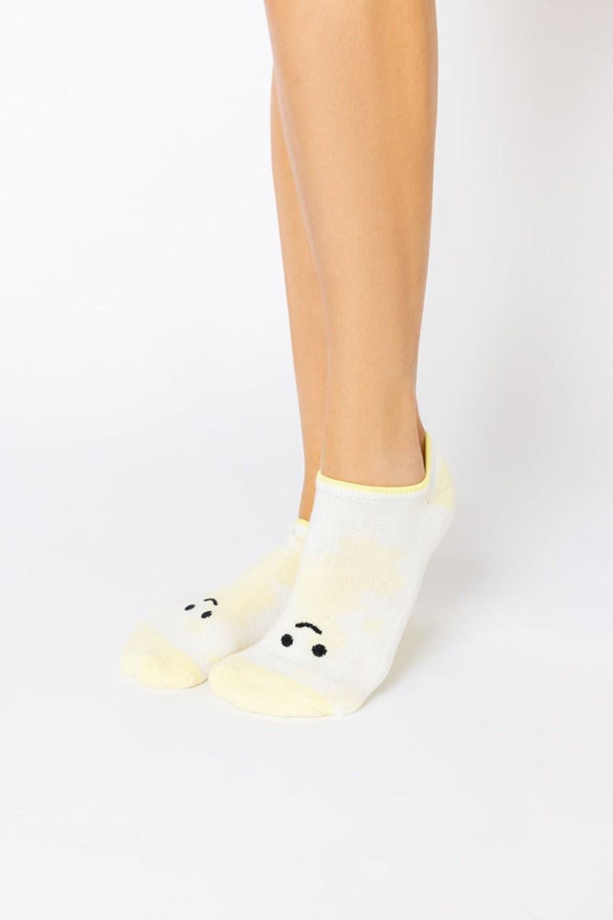 Accessories POPFLEX | Happy Face Low Rise Socks - Yellow Tie Dye