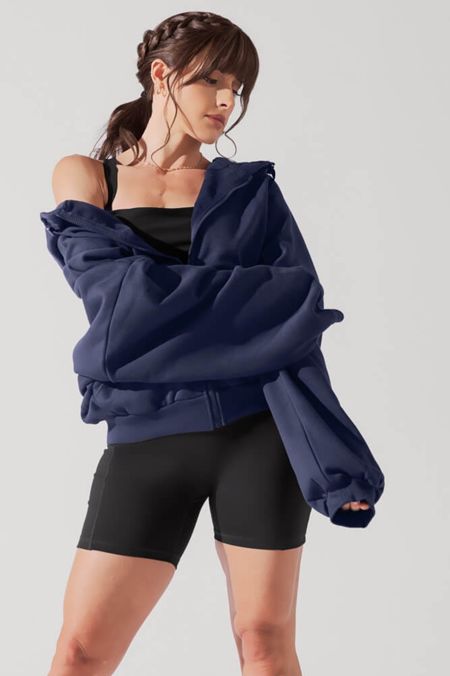 Tops POPFLEX | Zip Cloud Hoodie - Academic Navy