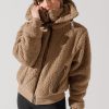 Tops POPFLEX | The Kinsley Bomber Jacket In Faux Sherpa - Teddy Bear Brown