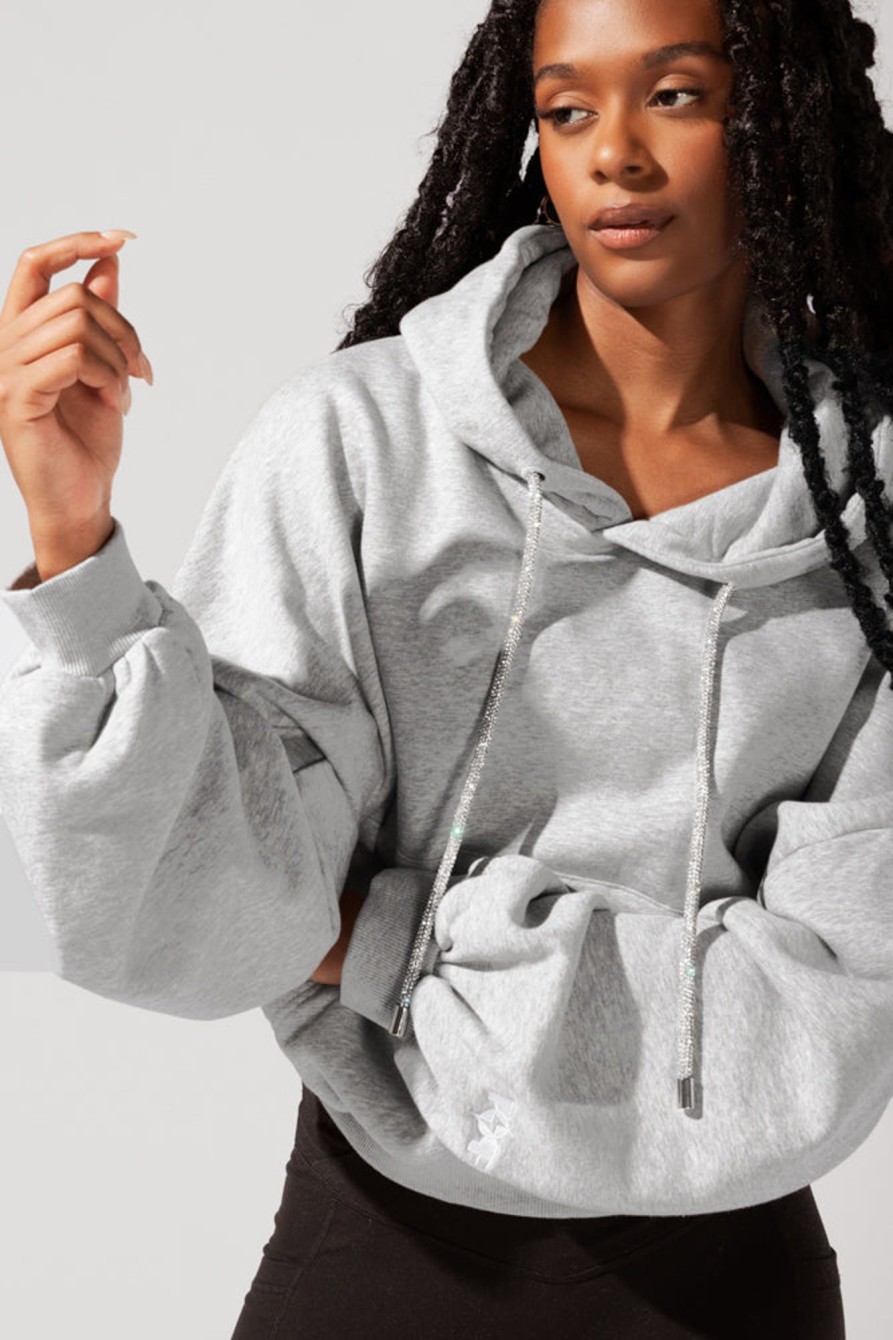 Tops POPFLEX | Shimmer Pullover Cloud Hoodie - Heather Grey