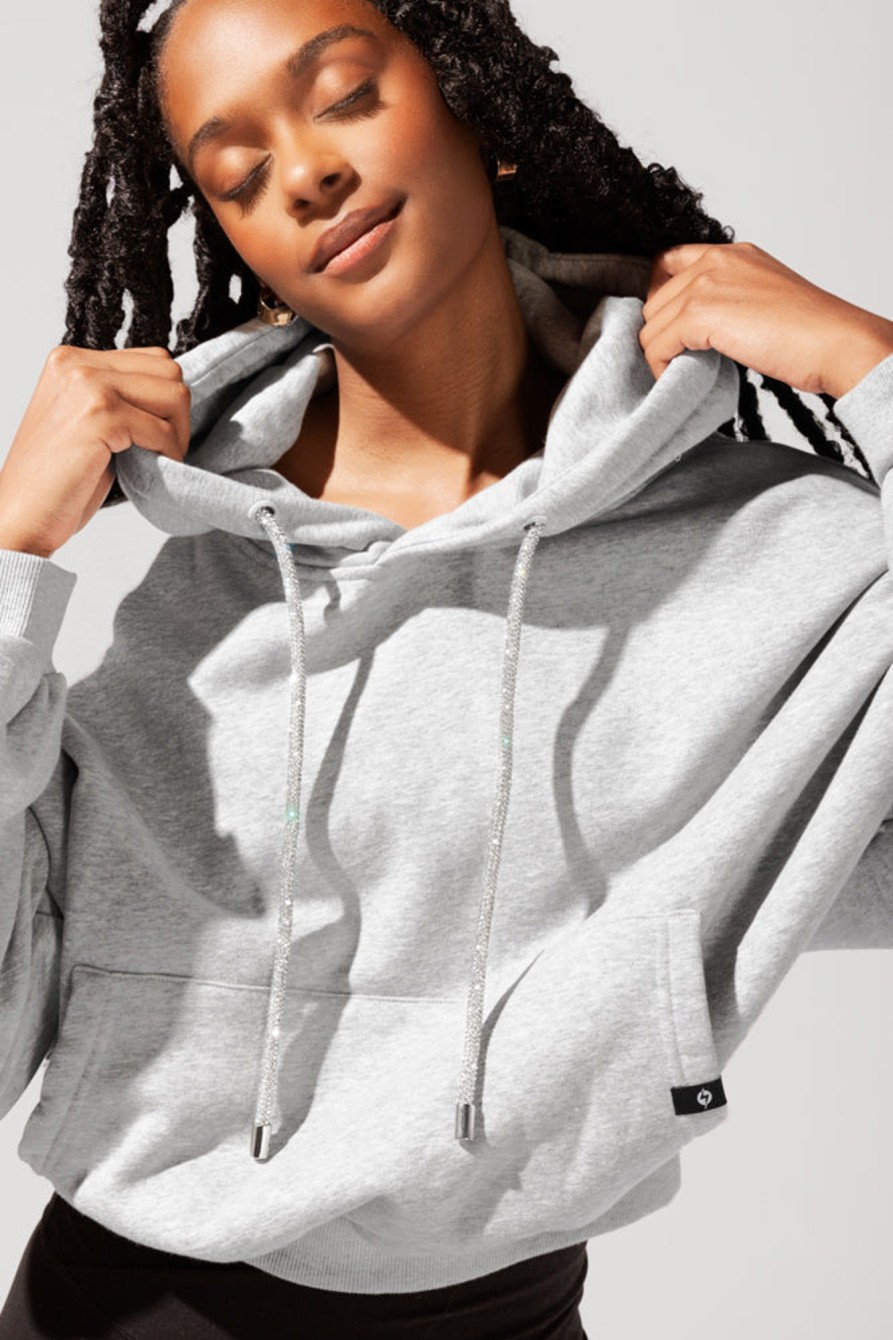 Tops POPFLEX | Shimmer Pullover Cloud Hoodie - Heather Grey