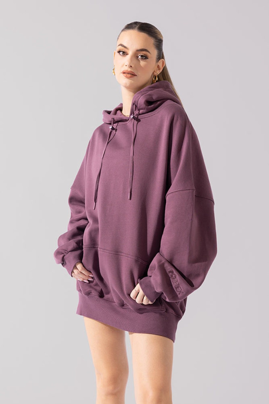 Tops POPFLEX | Long Cloud Hoodie - Deep Plum